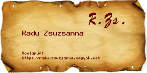 Radu Zsuzsanna névjegykártya